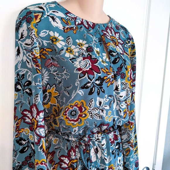 Long Sleeve Floral Print Dress by Emma & Michele- Size M - Picture 3 of 6